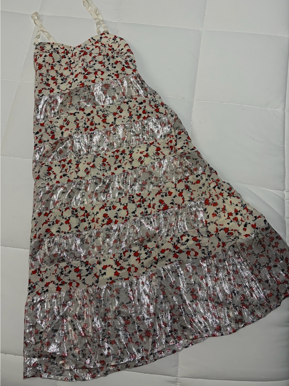 Ditsy floral and silver lame slip dress by Marc by Marc Jacob’s